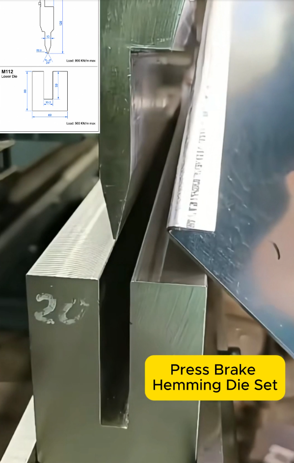 hemming punch for press brake edge flattening